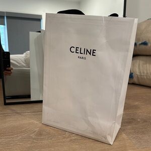 Celine Paris White Shopping Bag